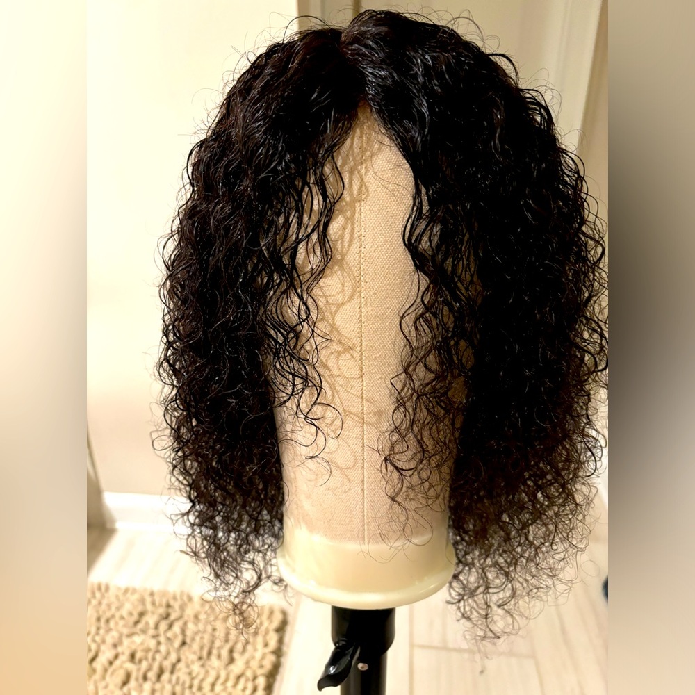 Human hair wet and wavy wig